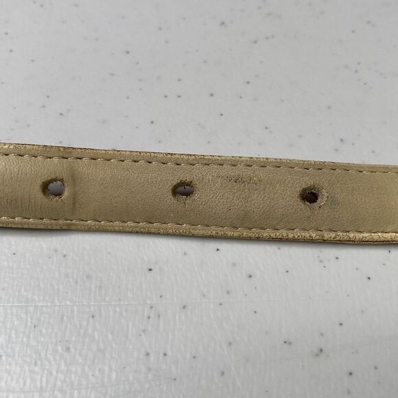 Coach Vintage Skinny Thin Leather Belt Solid Brass Buckle Made in New York City - Picture 11 of 16